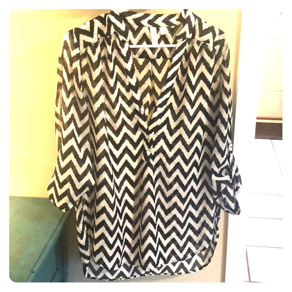 Black and White Chevron Blouse